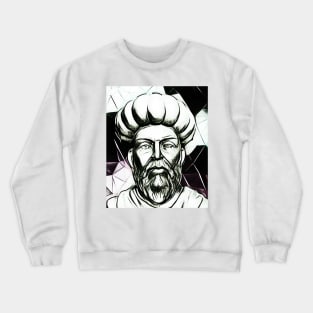Ibn al Nafis Black and White Portrait | Ibn al Nafis Artwork 3 Crewneck Sweatshirt